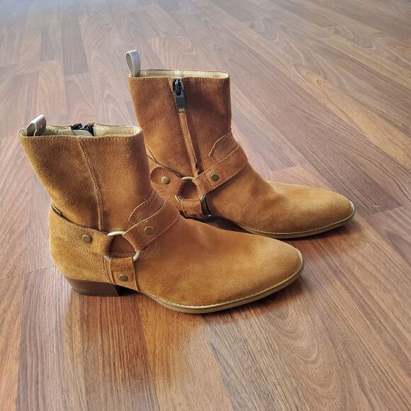 Civil Regime Men’s Tan Leather Suede Chelsea Western Ankle Boots Size 7 Tan New - Picture 8 of 15